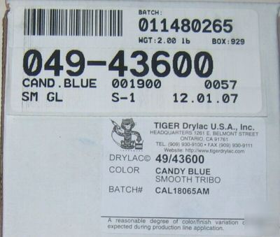 Tiger drylac powder 49/43600 candy blue 2 lb box
