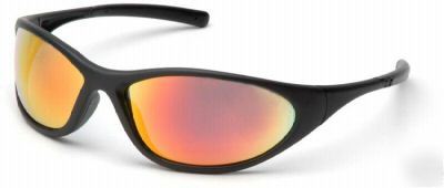 Pyramex zone ii black ice orange mirror safety glasses