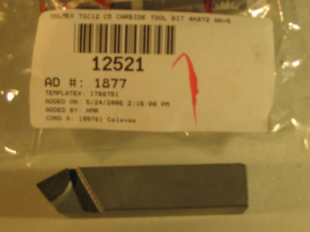 Toolmex TSC12 C5 carbide tool bit 4K072 qn=5