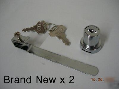 New brand two (2) glass sliding showcase door locks