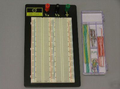 New solderless breadboard 1560 tie points w/wires+leds