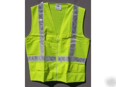 36 ea class ii 2 ansi osha traffic safety vest lime xl