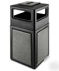 38 gl ash trash receptacle stonetec - black pepperstone