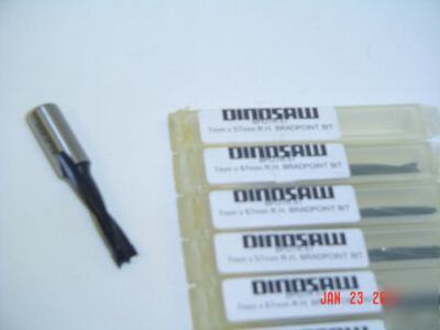 Carbide tipped brad point boring bit 7MM x 57MM rh