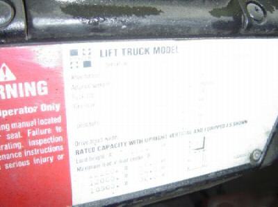 Hyster S120XLS 12,000 lb fork lift 4-way valve lpg