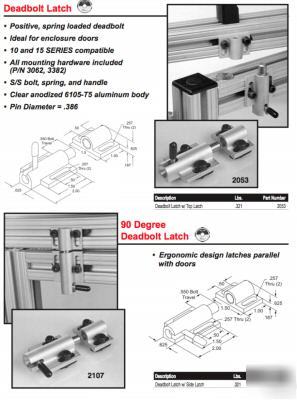 New #2053 deadbolt latch 8020 (80/20 inc) alum. ext.