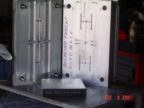 Plastic injection mold for stadium bleacher endcap 4CAV