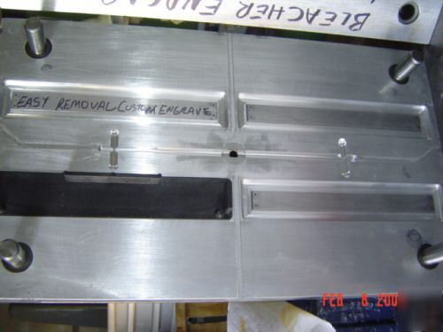 Plastic injection mold for stadium bleacher endcap 4CAV