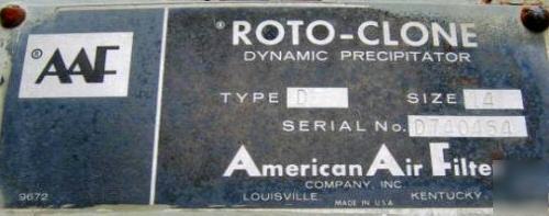 American rotoclone dynamic precipitator filter (2519) 