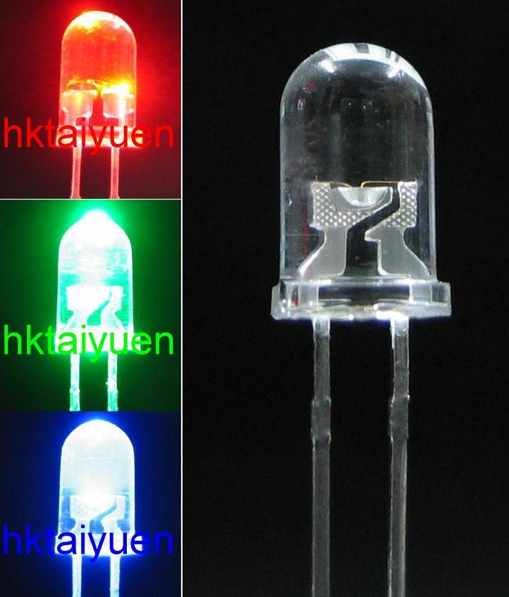 10X 3MM rgb flash led slow color change free resistors