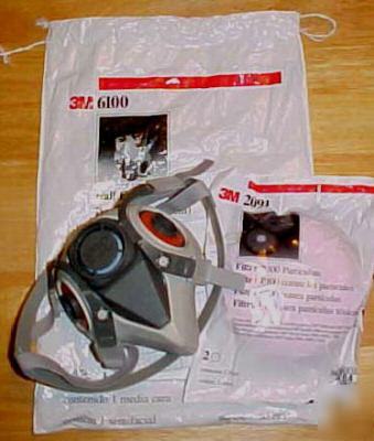 3M 6100 small half facepiece respirator - 2091 filters