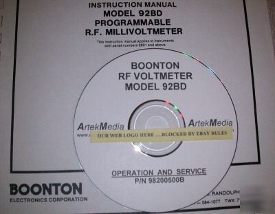 Boonton 92BD rf voltmeter , operating & service manual