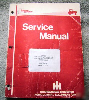 Ih hydro 84 thru 884 tractor service manual 454 385 674