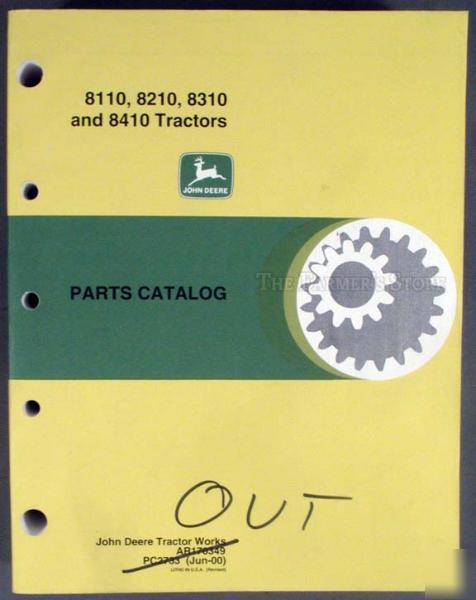 John deere 8110 8210 8310 8410 tractor parts catalog jd