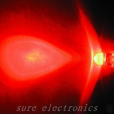 100 pcs 5MM red led 4000MCD & free resistor