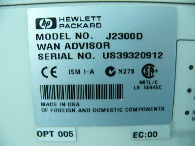 Hp agilent J2300D wan internet advisor w/J3444A lan uc