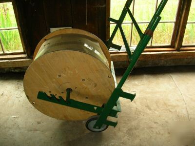 Steel electrical wire cable spool reel cart dispenser