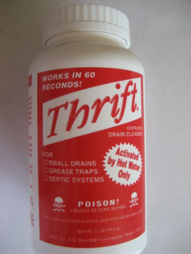 Thrift odorless drain cleaner - 1 lb bottle -JR2D T100