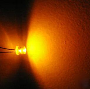 100PCS x 5MM cylindrical yellow led,flat top wide angle