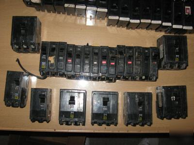 20 square d qo breakers 3 pole 50A 40A great shape