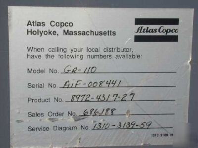 Atlas copco GR110 compressor
