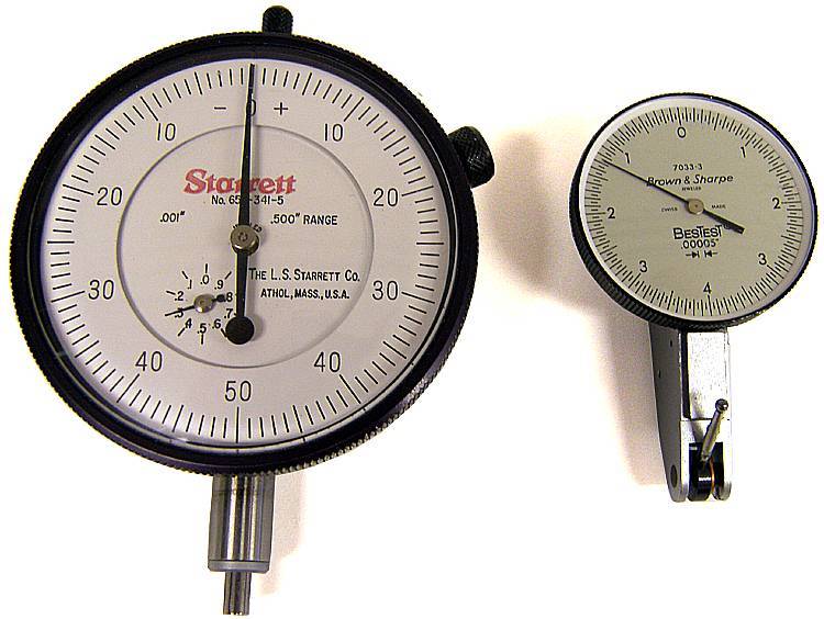 Lot 2 dial indicator starrett / brown & sharpe jeweled