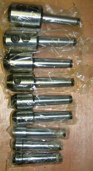 New 9 pc morse taper 3 end mill holder set