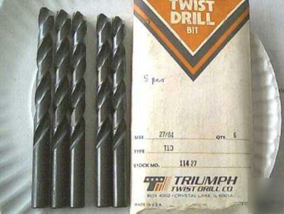 New triumph brand usa mfg 9/32 jobber drill bits 12 pcs