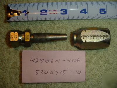 Qty 1 ** weatherhead # 42506N-406 fitting for # 6 hose