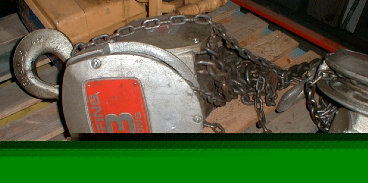 Coffing 3 ton chain fall, manual hand powered