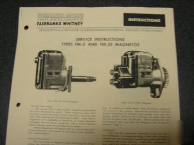 Fairbanks morse harley davidson magneto manual fm-z ze