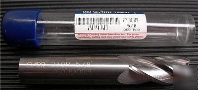 garr mill end tool 4fl carbide radius solid