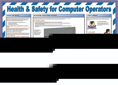 Health & safety for computer operators laminated poster