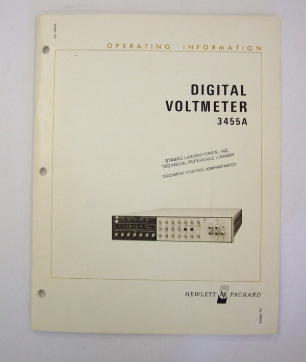 Hp / agilent 3455A op info manual - $5 shipping 