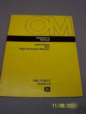 John deere manual dealer copy A22 high-pressure washer