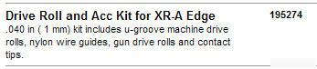New miller 195274 drive roll/accy kit for xr-a edge - 