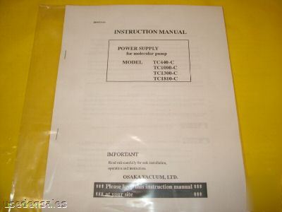 Osaka vacuum TC440-c turbopump power supply