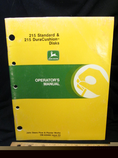  john deere 215 cushion disk standard ++ owners manual