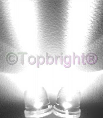500 pcs mega bright white led 10MM 130,000 mcd f/r&s/h