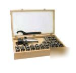 Bison cat-40 tg 100 collet chuck set - 32 pieces w/box