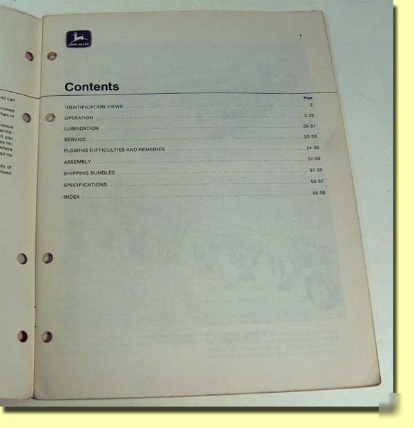 John deere F1350, F1450, F2350 & F2450 plows manual