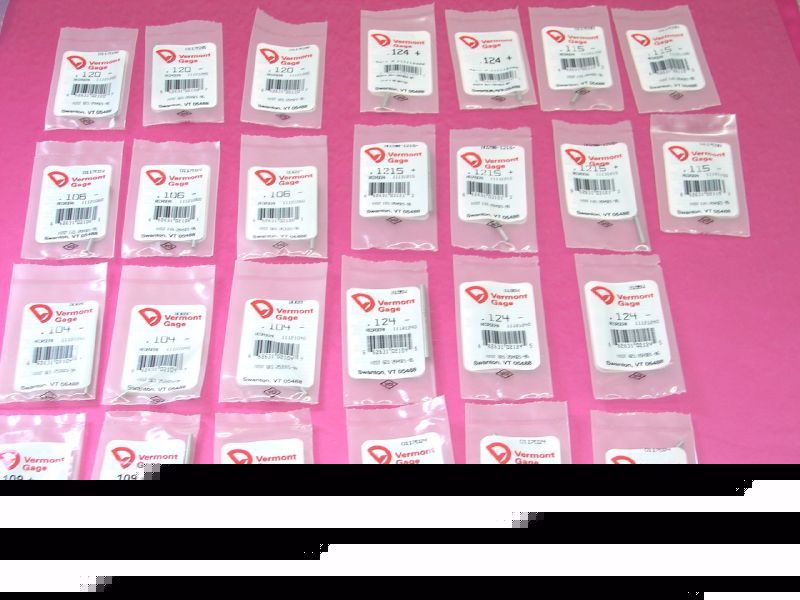 New 18 ind. class zz high prec. steel pin gages 9 sizes