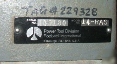 Rockwell/delta 14 inch radial arm saw