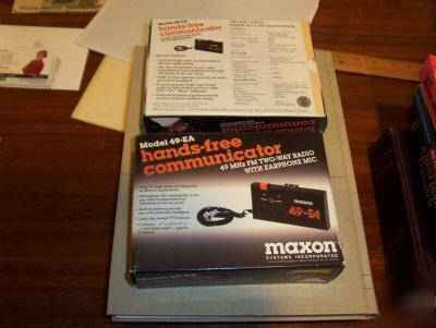 Two (2) maxon 49-ea hands-free 49MHZ two-way radios