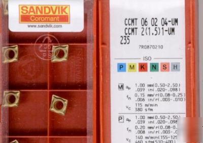 Sandvik turning inserts ccmt 060204-um 235 . 1 pcs