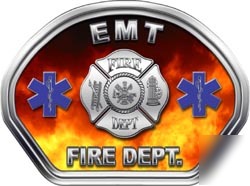 Fire helmet face decal 49 reflective emt fire