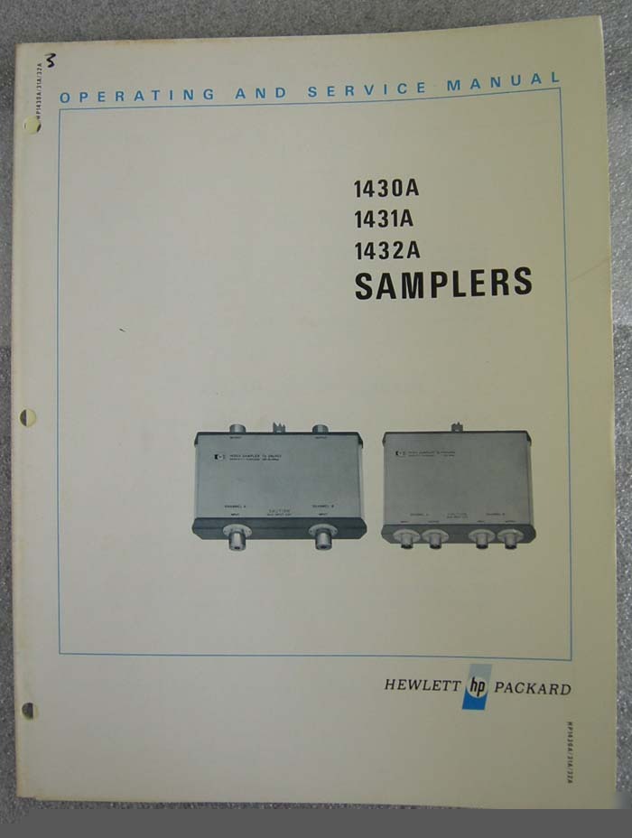 Hp 1430A/1431A/1342A samplers manual