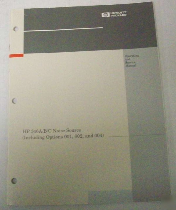 Hp 346A/b/c noise source operating and service manual