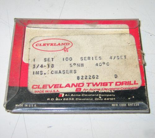 New cleveland 3/4-18-npsl insert chasers 5Â° neg hook 