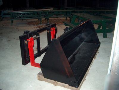 Westendorf quick attach bucket and pallet forks